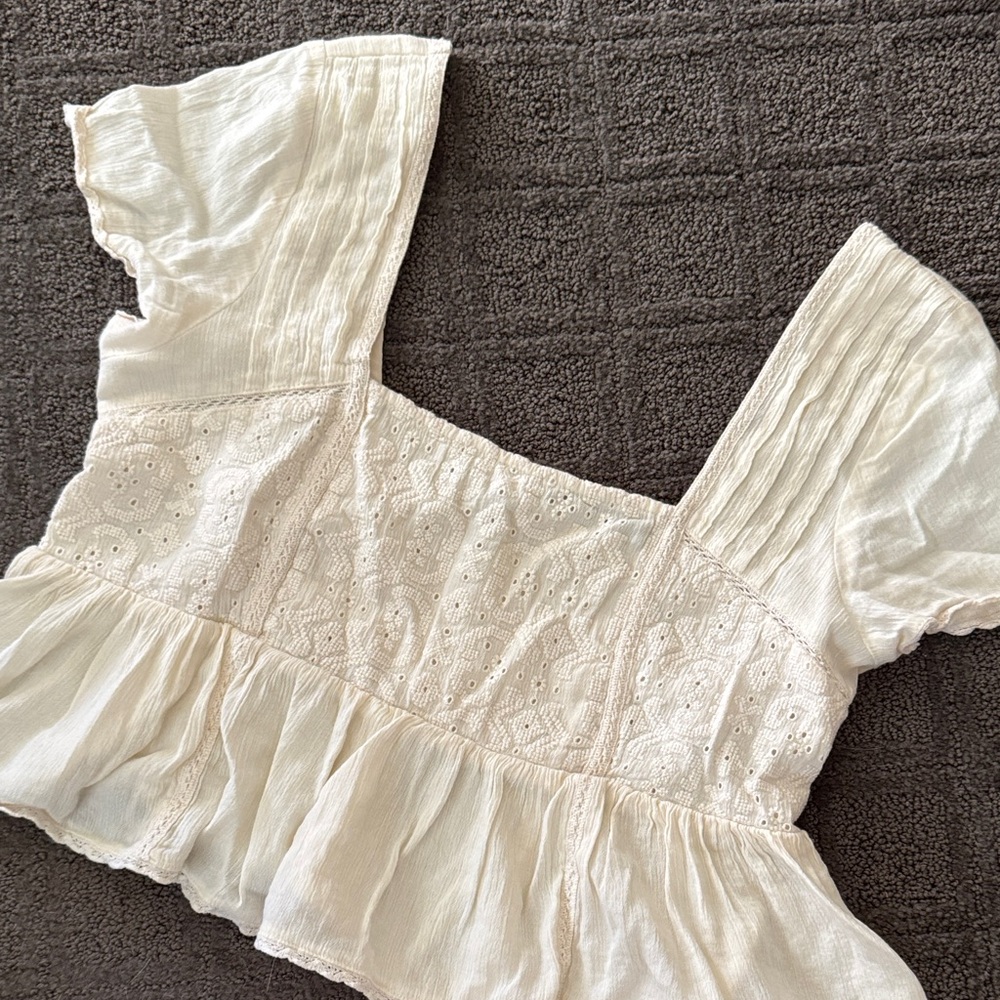 Cream Boho Top